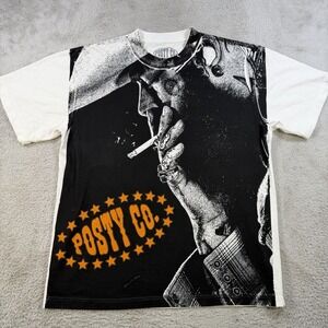 Post Malone T-Shirt Mens Large White 2025 Big Ass Stadium Tour Music Concert AOP